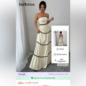 SHEIN Cream Maxi Two Piece Set